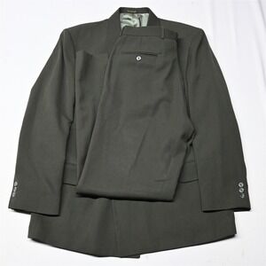 Robert Stock 44R 33x34 Olive Green Double Breast‎ Jacket Pants Suit